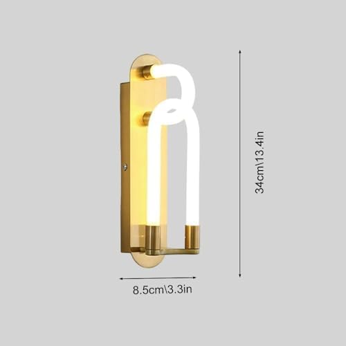Large Gold Curved Tube Nordic Wall Sconce