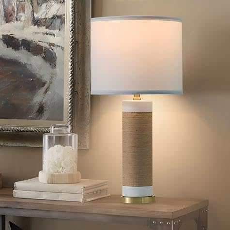 Rattan Ceramic Table Lamps Set
