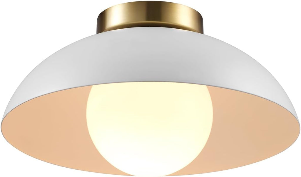 Matte White Opal Glass 1-Light Flush Mount Ceiling Light