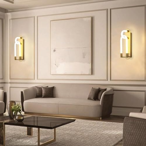 Large Gold Curved Tube Nordic Wall Sconce