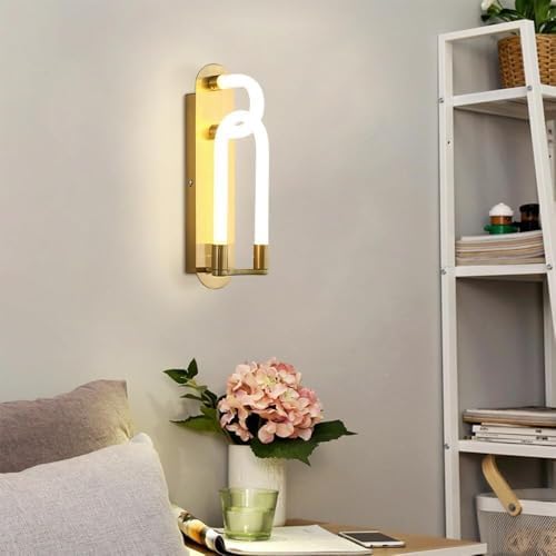 Large Gold Curved Tube Nordic Wall Sconce