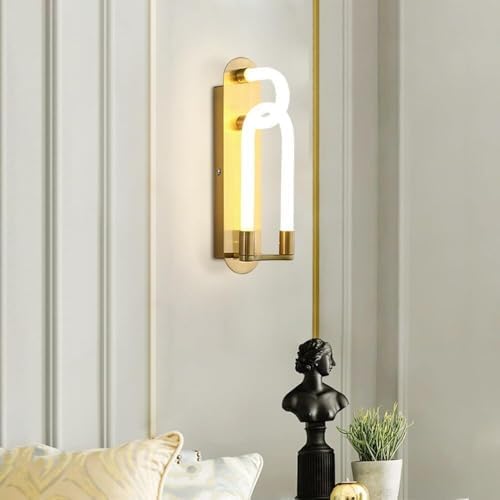 Large Gold Curved Tube Nordic Wall Sconce