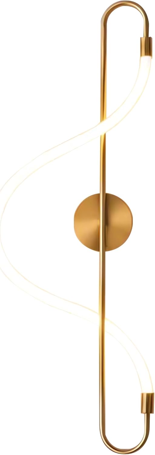 Gold Curved Silicone Tube LED Wall Lamp