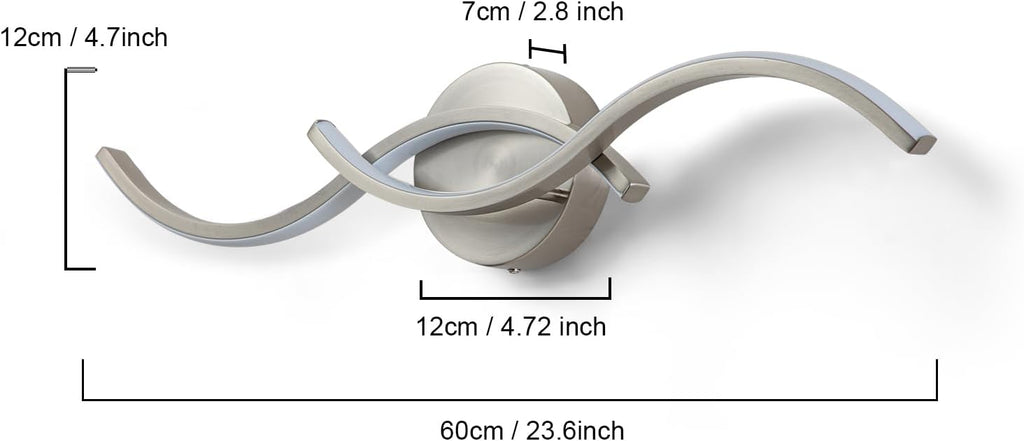 24" Nickel Dimmable Wave LED Vanity Light