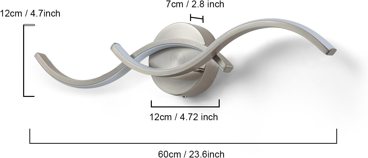24" Nickel Dimmable Wave LED Vanity Light