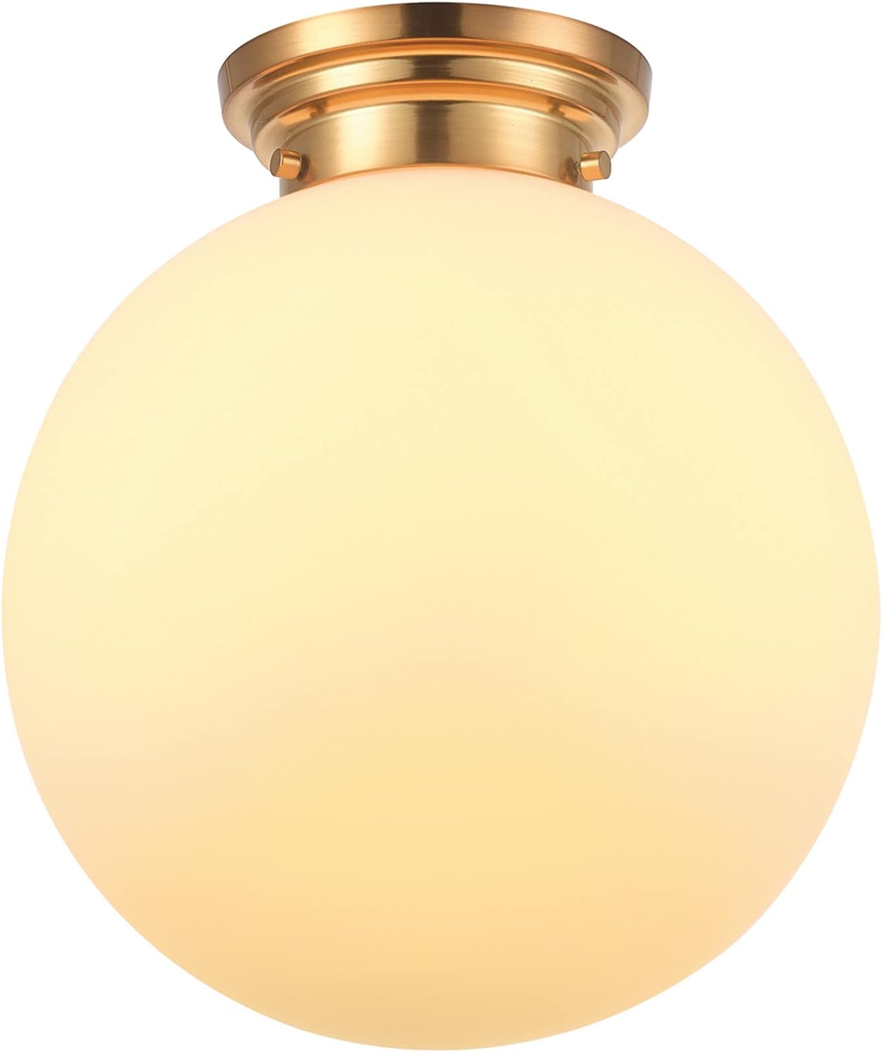 Matte Brass Opal Glass Semi Flush Light