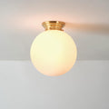 Matte Brass Opal Glass Semi Flush Light