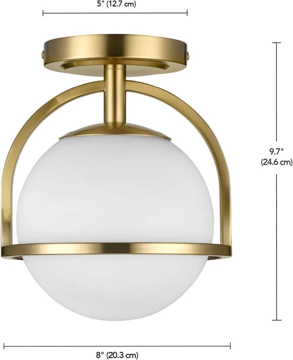 Gold Frosted Glass Globe 1-Light Flush Mount Ceiling Light