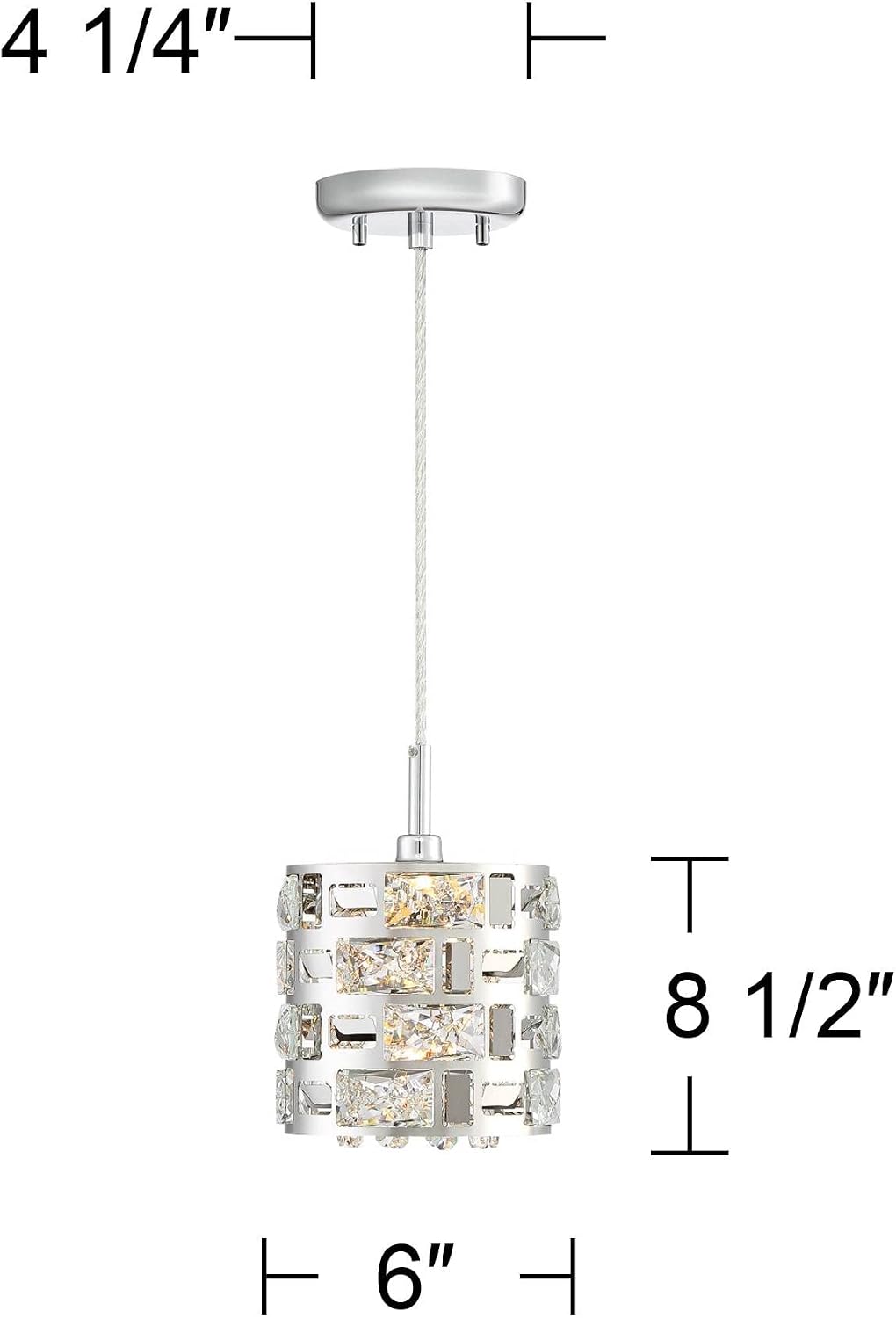 Chrome Crystal Mini LED Pendant Light