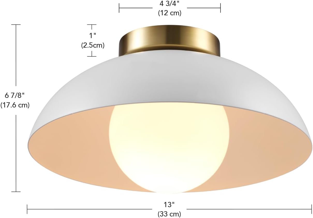 Matte White Opal Glass 1-Light Flush Mount Ceiling Light