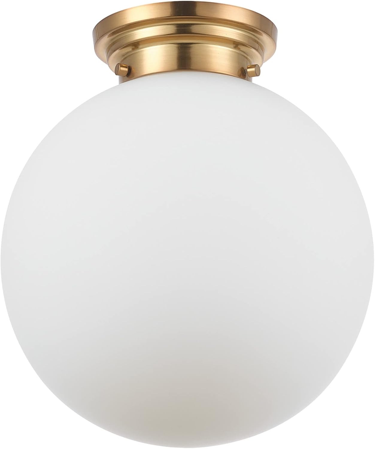 Matte Brass Opal Glass Semi Flush Light
