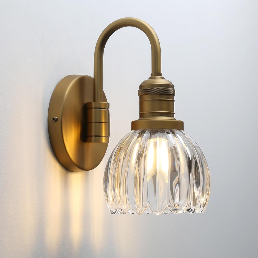 U-Shaped Tulip Glass Vintage Wall Sconce