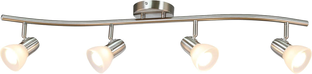 4-Light Brushed Nickel S-Shaped Track Light