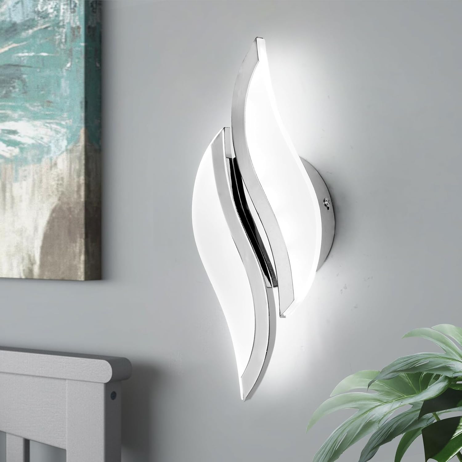Chrome LED Acrylic Wall Sconce