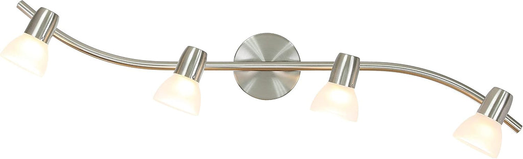 4-Light Brushed Nickel S-Shaped Track Light