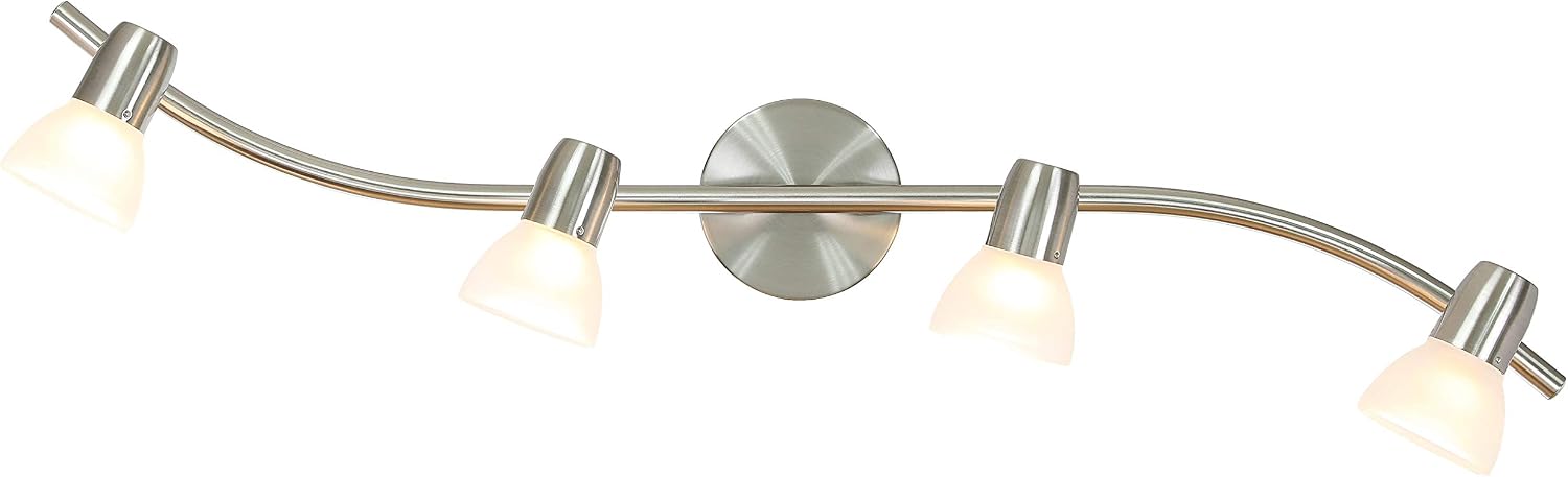 4-Light Brushed Nickel S-Shaped Track Light