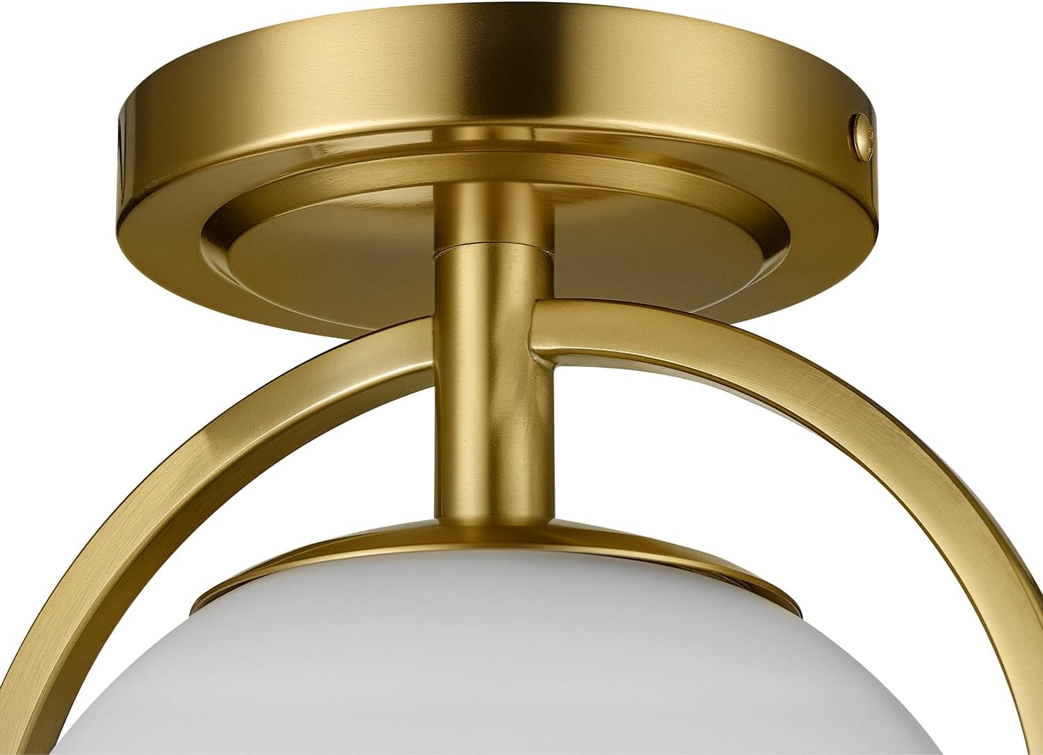 Gold Frosted Glass Globe 1-Light Flush Mount Ceiling Light
