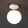7.75" White Frosted Glass Semi Flush Light