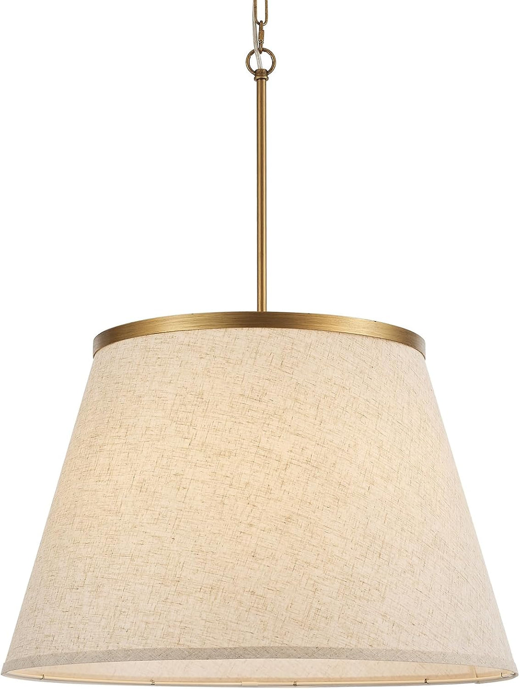 24" Antique Gold Tapered Fabric Boho Chandelier