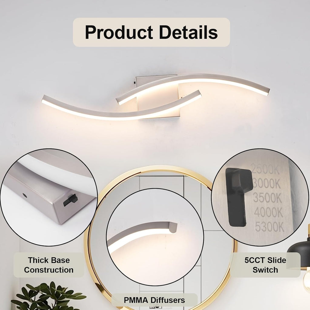 23.62" Brushed Nickel Dimmable LED Vanity Light