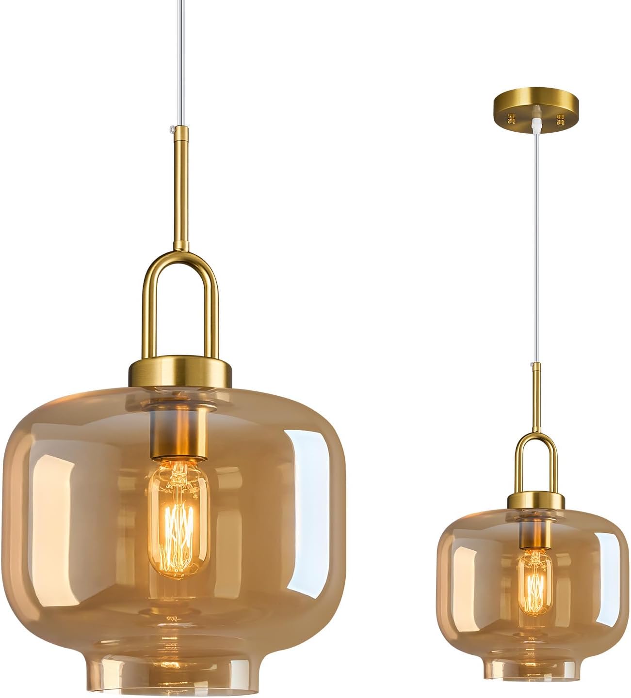 Gold Glass Kitchen Island Pendant Light