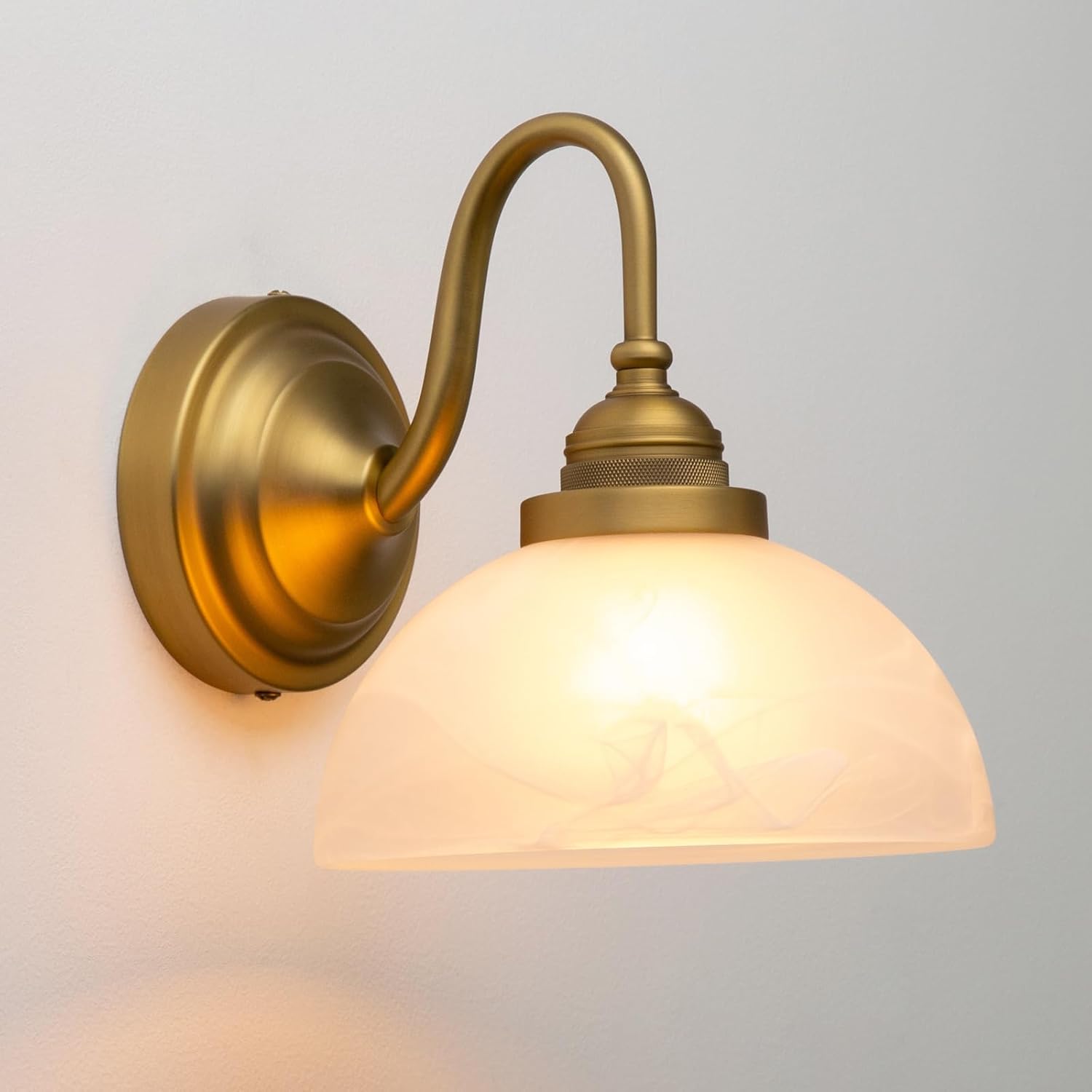 U-Shaped Milk White Glass Vintage Wall Sconce