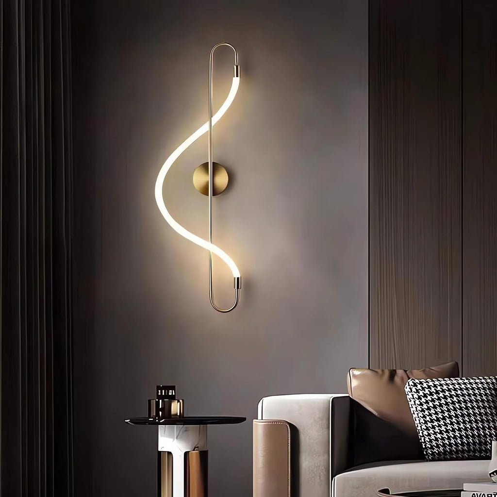 Gold Curved Silicone Tube LED Wall Lamp