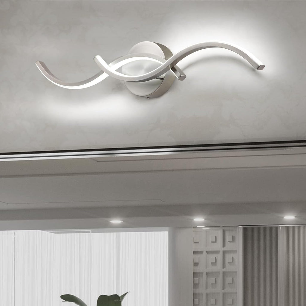 24" Nickel Dimmable Wave LED Vanity Light