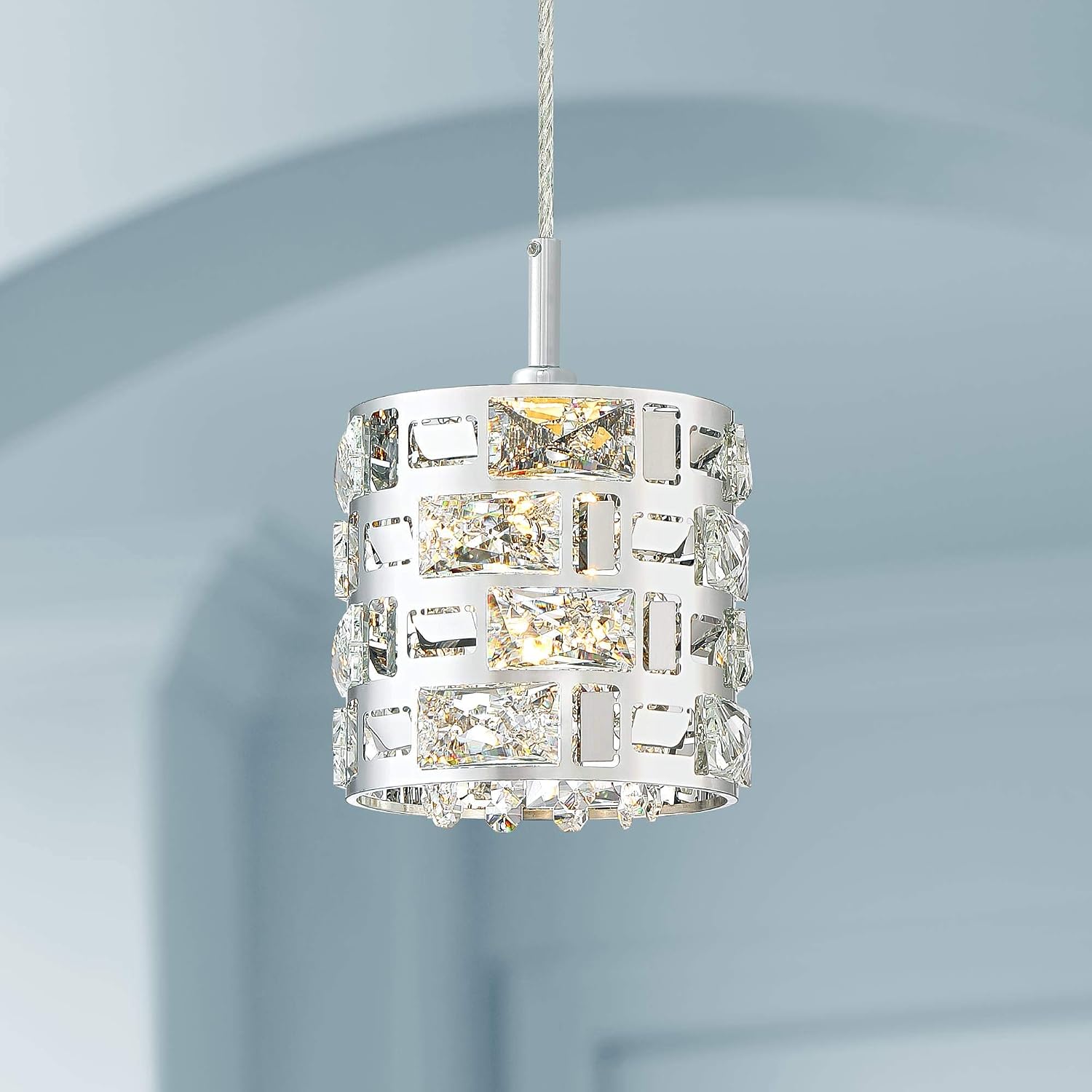 Chrome Crystal Mini LED Pendant Light