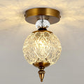 5.1" Gold Glass Globe Semi Flush Ceiling Light