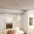 Woven Wood Accent Drum Pendant Light