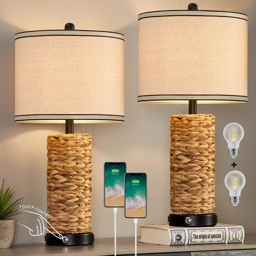 Touch USB Rattan Lamp Set