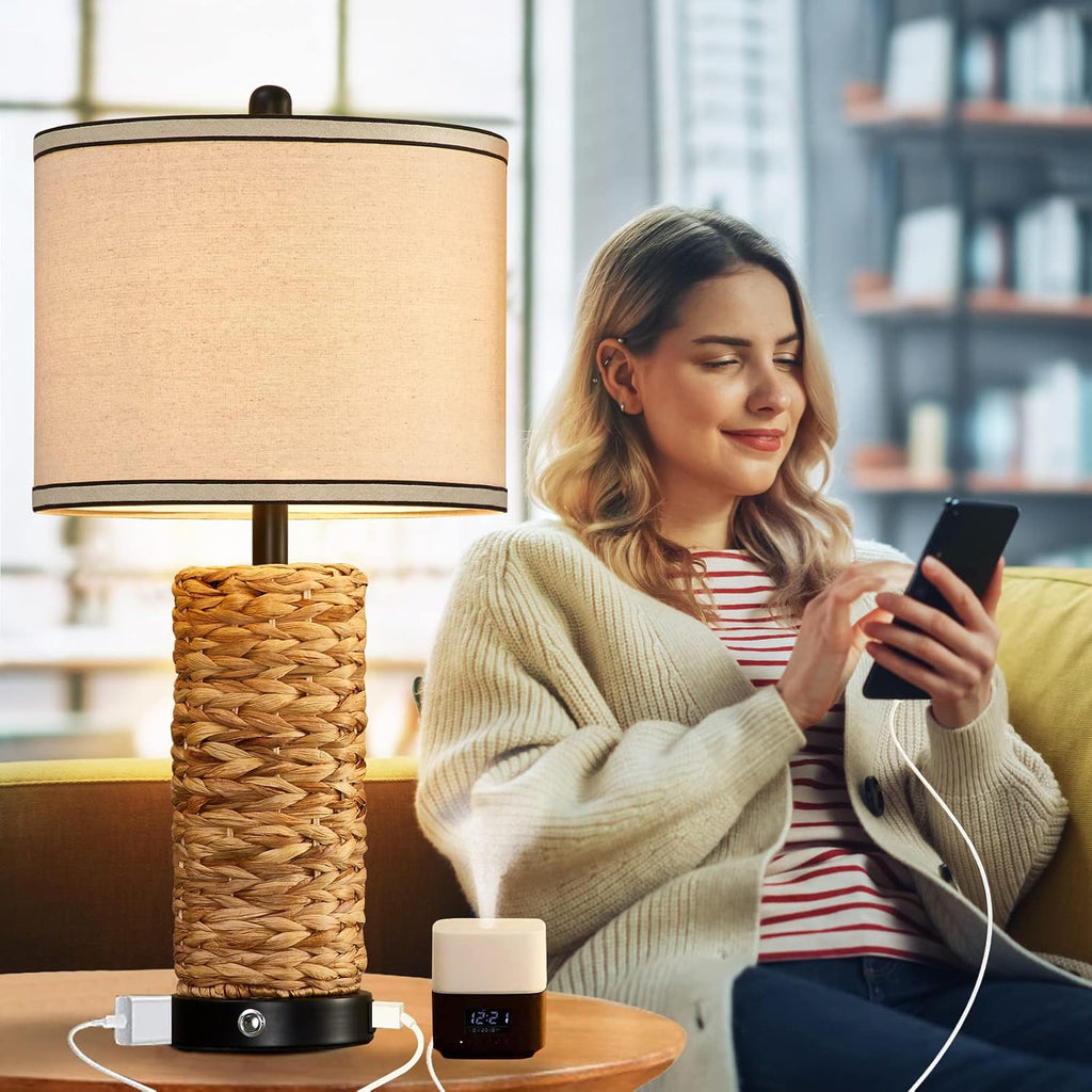 Touch USB Rattan Lamp Set