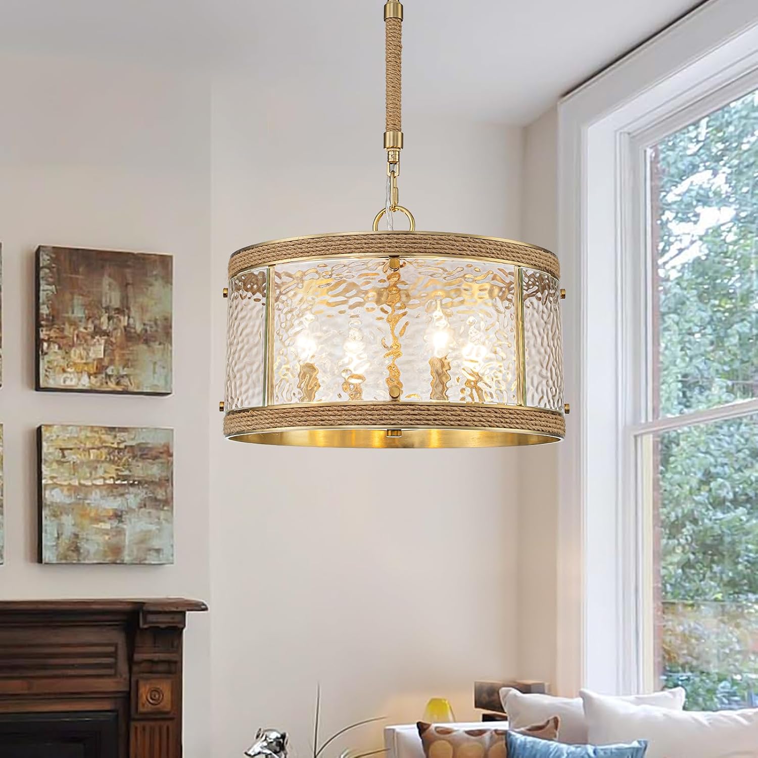 Gold 4-Light Farmhouse Chandelier