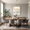 5-Light Gold Linen Drum Pendant