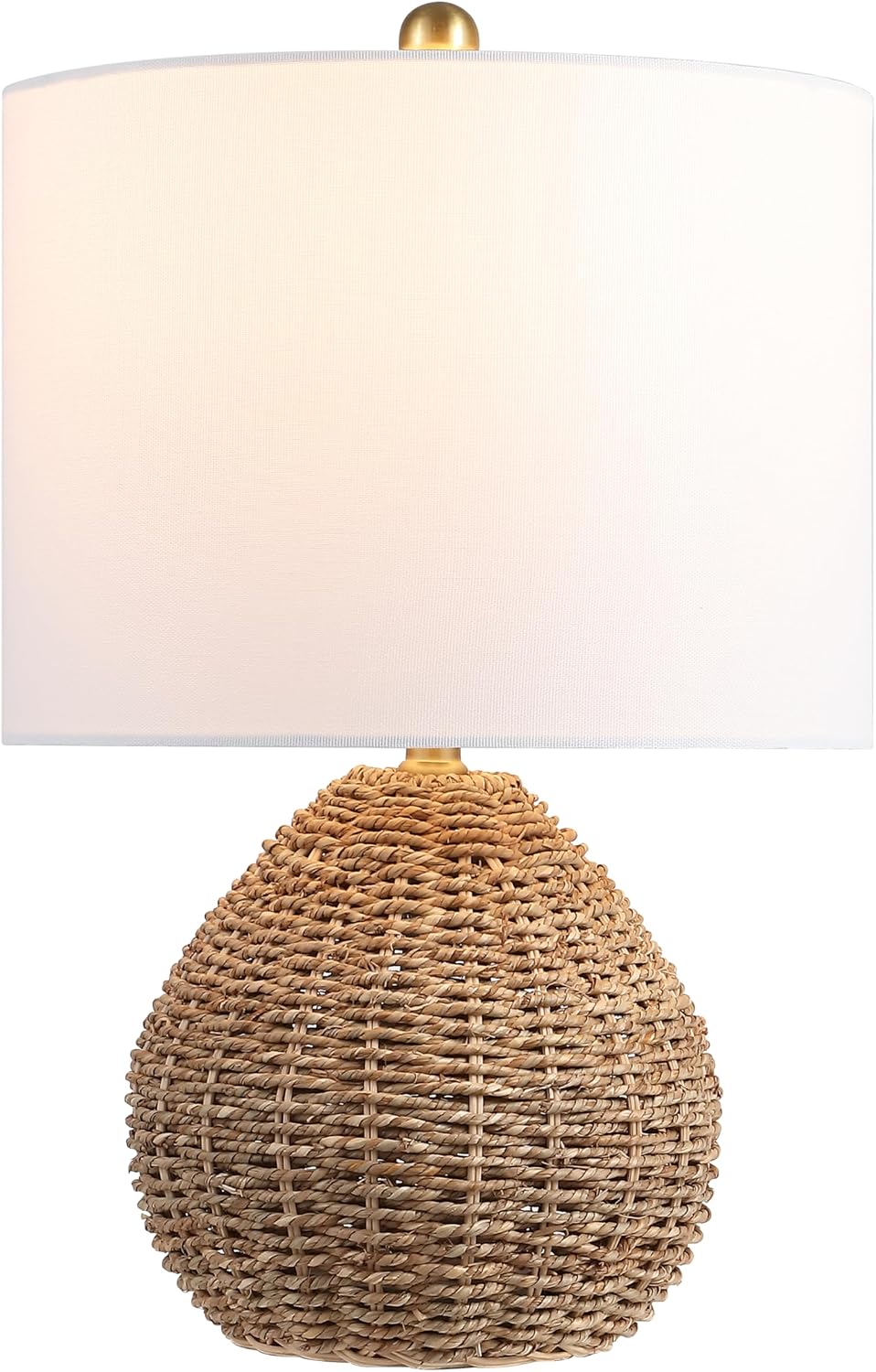 Brown Rattan Iron Table Lamp