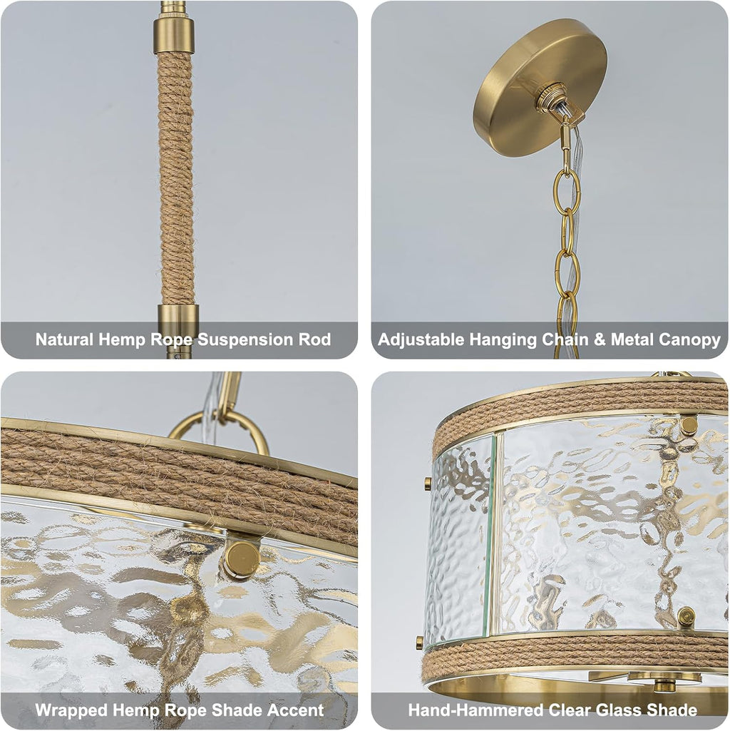 Gold 4-Light Farmhouse Chandelier