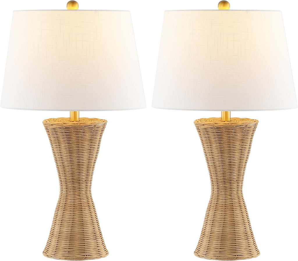 27" Rattan Hourglass Lamp Set