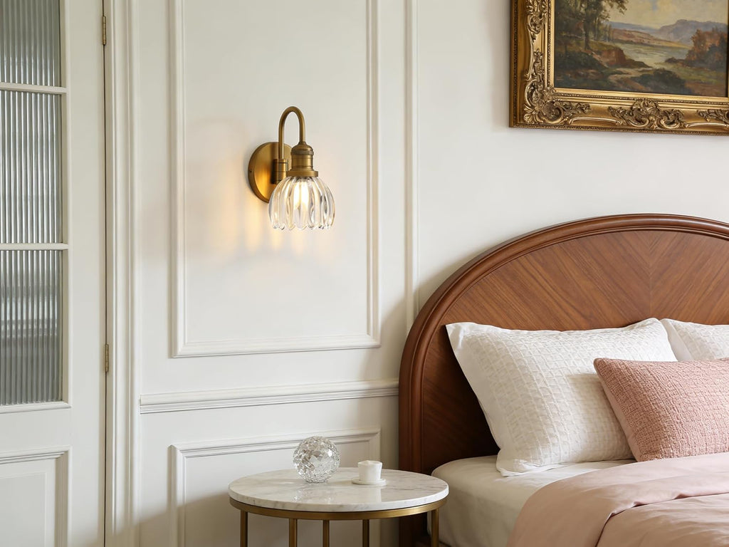 U-Shaped Tulip Glass Vintage Wall Sconce
