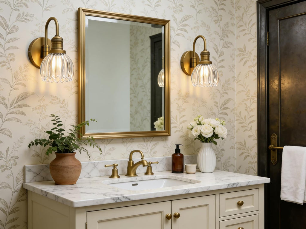 U-Shaped Tulip Glass Vintage Wall Sconce