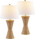 27" Rattan Hourglass Lamp Set