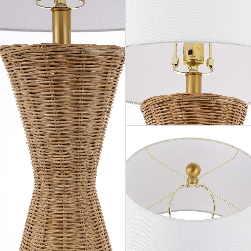 27" Rattan Hourglass Lamp Set